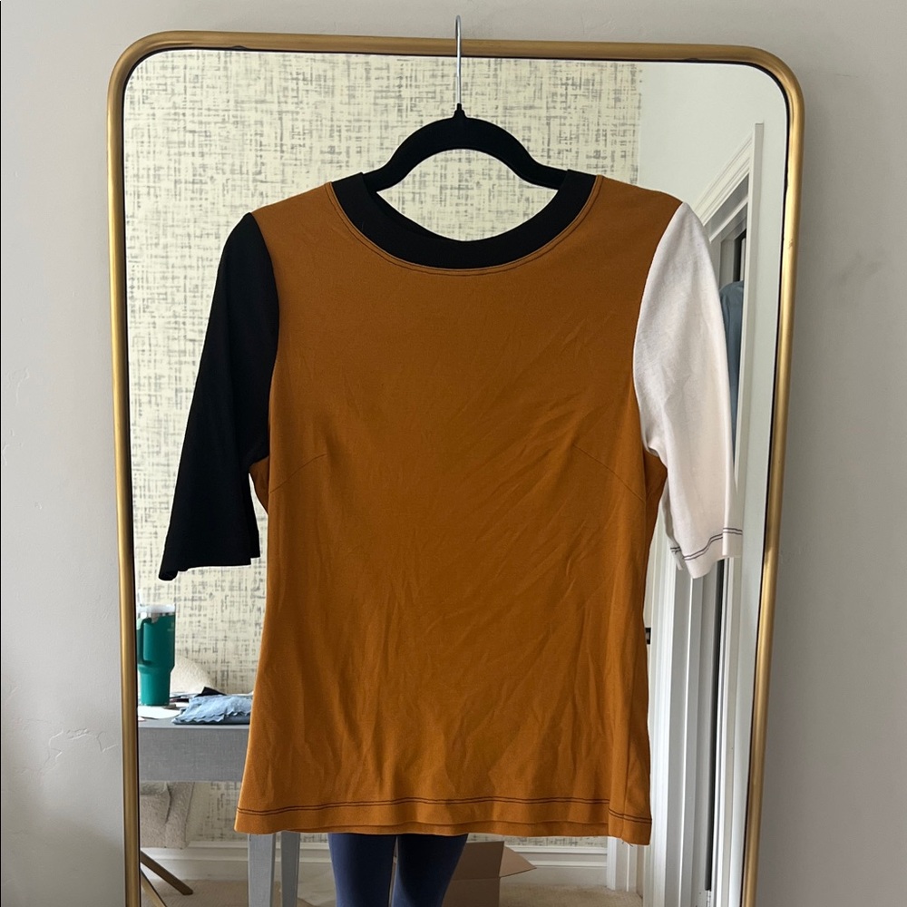 Rosetta Getty Orange, Black, and White Short Sleeve Tee